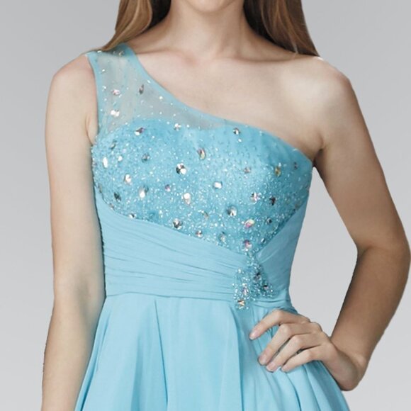 One Shoulder Sequined Short Prom Dress GS2020 - Picture 2 of 5